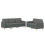 Sofa set with cushions 2 pieces dark gray fabric by , Sofas - Ref: Foro24-3202119, Price: 501,55 €, Discount: %