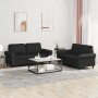 2-piece black synthetic leather sofa set with cushions by , Sofas - Ref: Foro24-3202150, Price: 473,27 €, Discount: %