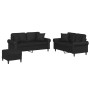 3-teilige Sofagarnitur aus schwarzem Kunstleder mit Kissen von , Sofas - Ref: Foro24-3202165, Preis: 563,39 €, Rabatt: %