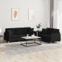 Sofa set with cushions 2 pieces black fabric by , Sofas - Ref: Foro24-3202138, Price: 514,01 €, Discount: %