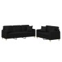 Sofa set with cushions 2 pieces black fabric by , Sofas - Ref: Foro24-3202138, Price: 514,01 €, Discount: %