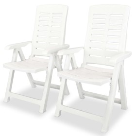 Reclining garden chairs, 2 units, white plastic by vidaXL, Garden chairs - Ref: Foro24-43895, Price: 142,09 €, Discount: %