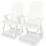 Reclining garden chairs, 2 units, white plastic by vidaXL, Garden chairs - Ref: Foro24-43895, Price: 157,35 €, Discount: %