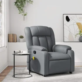Gray synthetic leather reclining massage chair by , Armchairs - Ref: Foro24-373570, Price: 201,14 €, Discount: %