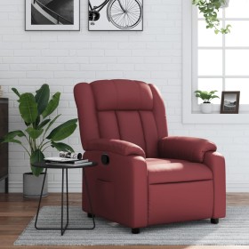 Sillón reclinable de cuero sintético rojo tinto de , Sillones - Ref: Foro24-373564, Precio: 227,99 €, Descuento: %