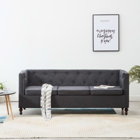 3-seater Chesterfield sofa with dark gray fabric upholstery by vidaXL, Sofas - Ref: Foro24-247163, Price: 431,17 €, Discount: %