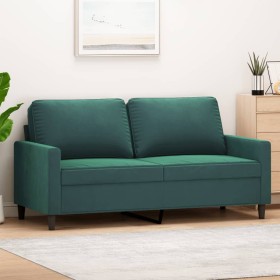 Dark green velvet 2-seater sofa 140 cm by , Sofas - Ref: Foro24-359201, Price: 235,39 €, Discount: %