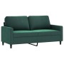 Dark green velvet 2-seater sofa 140 cm by , Sofas - Ref: Foro24-359201, Price: 239,45 €, Discount: %