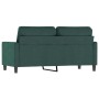 Dunkelgrünes 2-Sitzer-Sofa aus Samt, 140 cm von , Sofas - Ref: Foro24-359201, Preis: 239,45 €, Rabatt: %