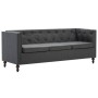 Sofá Chesterfield de 3 plazas con tapizado de tela gris oscuro de vidaXL, Sofás - Ref: Foro24-247163, Precio: 431,99 €, Descu...