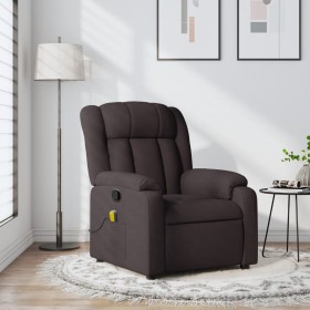 Sillón de masaje reclinable de tela marrón oscuro de , Sillones - Ref: Foro24-373591, Precio: 254,99 €, Descuento: %