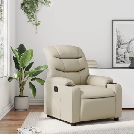 Cream Faux Leather Recliner by , Armchairs - Ref: Foro24-374134, Price: 248,03 €, Discount: %