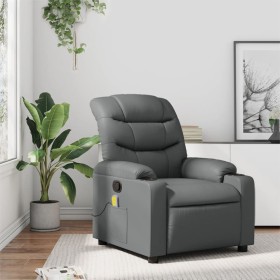 Gray synthetic leather reclining massage chair by , Armchairs - Ref: Foro24-374143, Price: 214,76 €, Discount: %