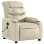 Sillón reclinable de masaje cuero sintético crema de , Sillones - Ref: Foro24-374141, Precio: 269,81 €, Descuento: %