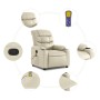 Sillón reclinable de masaje cuero sintético crema de , Sillones - Ref: Foro24-374141, Precio: 269,81 €, Descuento: %