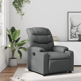 Sillón reclinable de cuero sintético gris de , Sillones - Ref: Foro24-374136, Precio: 224,99 €, Descuento: %