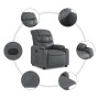 Sillón reclinable de cuero sintético gris de , Sillones - Ref: Foro24-374136, Precio: 238,82 €, Descuento: %