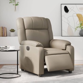 Sillón reclinable eléctrico de cuero sintético color capuchino de , Sillones - Ref: Foro24-3205142, Precio: 267,05 €, Descuen...