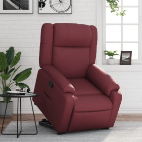 Sillón reclinable elevable cuero artificial rojo tinto de , Sillones - Ref: Foro24-3205154, Precio: 287,19 €, Descuento: %