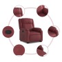 Sillón reclinable elevable cuero artificial rojo tinto de , Sillones - Ref: Foro24-3205154, Precio: 286,60 €, Descuento: %