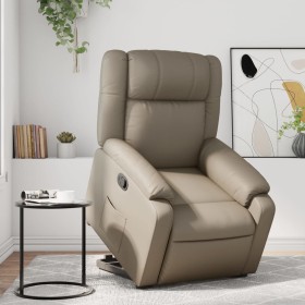 Sillón reclinable elevable cuero artificial color capuchino de , Sillones - Ref: Foro24-3205156, Precio: 287,70 €, Descuento: %