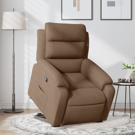 Sillón reclinable elevable de tela marrón de , Sillones - Ref: Foro24-3204984, Precio: 275,76 €, Descuento: %