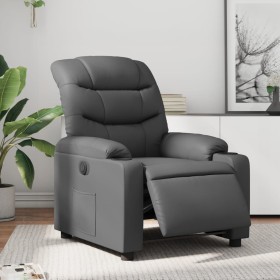 Sillón reclinable eléctrico de cuero sintético gris de , Sillones - Ref: Foro24-3206588, Precio: 258,95 €, Descuento: %