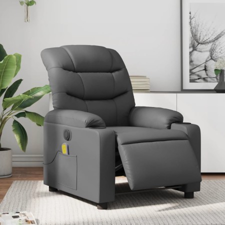 Gray synthetic leather electric reclining massage chair by , Armchairs - Ref: Foro24-3206595, Price: 262,67 €, Discount: %