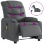 Gray synthetic leather electric reclining massage chair by , Armchairs - Ref: Foro24-3206595, Price: 262,67 €, Discount: %