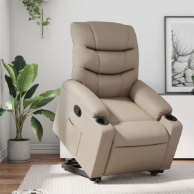 Sillón reclinable elevable cuero artificial color capuchino de , Sillones - Ref: Foro24-3206605, Precio: 374,99 €, Descuento: %