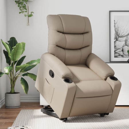 Sillón reclinable elevable cuero artificial color capuchino de , Sillones - Ref: Foro24-3206605, Precio: 292,99 €, Descuento: %