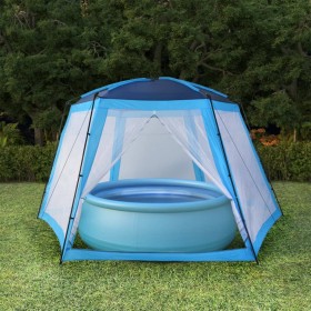 Blue fabric pool tent 660x580x250 cm by vidaXL, Pool and spa accessories - Ref: Foro24-91576, Price: 148,16 €, Discount: %