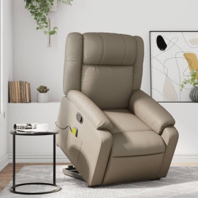 Sillón reclinable masaje pie cuero artificial color capuchino de , Sillones - Ref: Foro24-3205163, Precio: 304,32 €, Descuent...