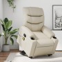 Cream-colored artificial leather foot massage recliner by , Armchairs - Ref: Foro24-3206607, Price: 319,73 €, Discount: %