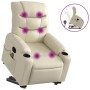 Cream-colored artificial leather foot massage recliner by , Armchairs - Ref: Foro24-3206607, Price: 319,73 €, Discount: %