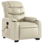 Cream-colored artificial leather foot massage recliner by , Armchairs - Ref: Foro24-3206607, Price: 319,73 €, Discount: %