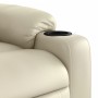 Cream-colored artificial leather foot massage recliner by , Armchairs - Ref: Foro24-3206607, Price: 319,73 €, Discount: %