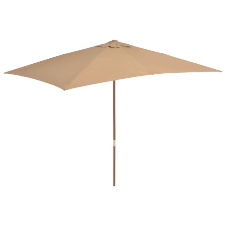 Garden umbrella with wooden pole 200x300 cm taupe gray by vidaXL, Umbrellas - Ref: Foro24-44514, Price: 75,52 €, Discount: %