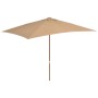 Garden umbrella with wooden pole 200x300 cm taupe gray by vidaXL, Umbrellas - Ref: Foro24-44514, Price: 75,52 €, Discount: %