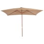 Garden umbrella with wooden pole 200x300 cm taupe gray by vidaXL, Umbrellas - Ref: Foro24-44514, Price: 75,52 €, Discount: %