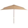 Garden umbrella with wooden pole 200x300 cm taupe gray by vidaXL, Umbrellas - Ref: Foro24-44514, Price: 75,52 €, Discount: %