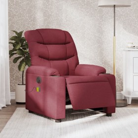 Sillón de masaje reclinable eléctrico tela rojo tinto de , Sillones - Ref: Foro24-3206639, Precio: 288,99 €, Descuento: %