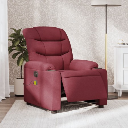 Sillón de masaje reclinable eléctrico tela rojo tinto de , Sillones - Ref: Foro24-3206639, Precio: 274,79 €, Descuento: %