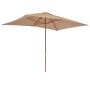 Garden umbrella with wooden pole 200x300 cm taupe gray by vidaXL, Umbrellas - Ref: Foro24-44514, Price: 75,52 €, Discount: %