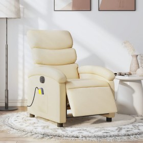 Sillón reclinable de masaje eléctrico tela color crema de , Sillones - Ref: Foro24-3203975, Precio: 270,99 €, Descuento: %