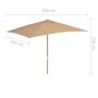 Garden umbrella with wooden pole 200x300 cm taupe gray by vidaXL, Umbrellas - Ref: Foro24-44514, Price: 75,52 €, Discount: %