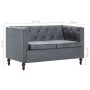 2-seater Chesterfield sofa with gray fabric upholstery by vidaXL, Sofas - Ref: Foro24-247159, Price: 351,75 €, Discount: %