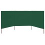 Beach windbreak with 3 fabric panels 400x120 cm green by vidaXL, Umbrellas - Ref: Foro24-44540, Price: 40,67 €, Discount: %