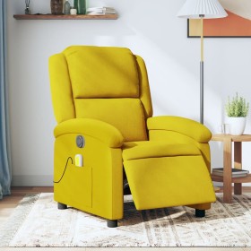 Sillón reclinable de masaje eléctrico terciopelo amarillo de , Sillones - Ref: Foro24-3204296, Precio: 268,12 €, Descuento: %