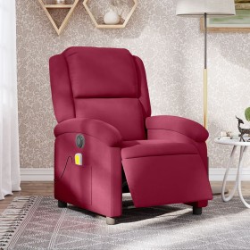 Sillón reclinable de masaje eléctrico terciopelo rojo tinto de , Sillones - Ref: Foro24-3204294, Precio: 268,99 €, Descuento: %